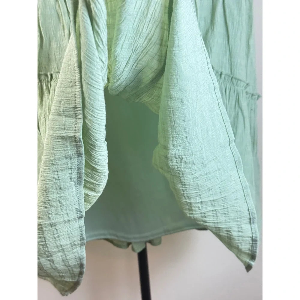 Talulah Womens Mint Green Tiered‎ Dress Medium Crinkle Easy Flowy Spring Summer